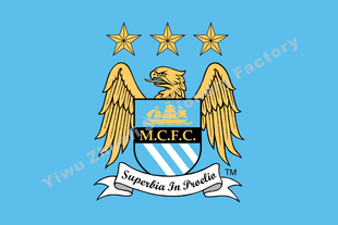 英超 曼城足球俱乐部旗帜 曼城队旗 Manchester City flag