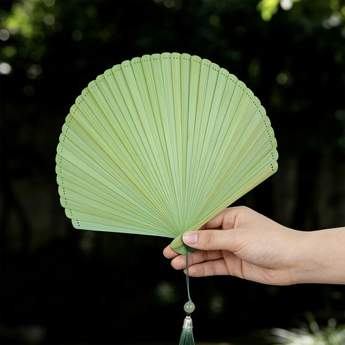 贝壳扇子全竹折扇便携折叠扇
