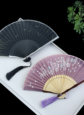 4.5寸迷你小扇子折扇15厘米可爱小竹制折叠扇随身便携COS漫展扇子