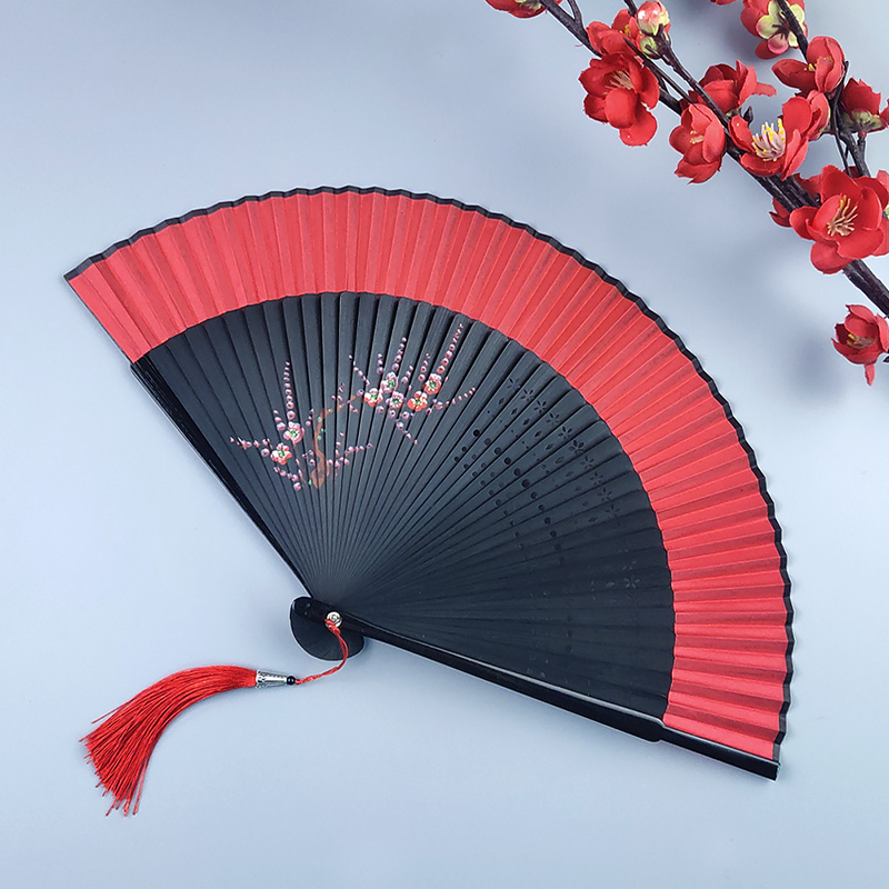 扇子古风折扇中国风红色古代汉服舞蹈扇酒吧蹦迪好开合顺滑折叠扇 Изображение 1 扇子古风折扇中国风红色古代汉服舞蹈扇酒吧蹦迪好开合顺滑折叠扇 Изображение 1