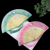 6寸扇子折扇中国风女式 古风流苏古典汉服旗袍夏日随身折叠小竹扇