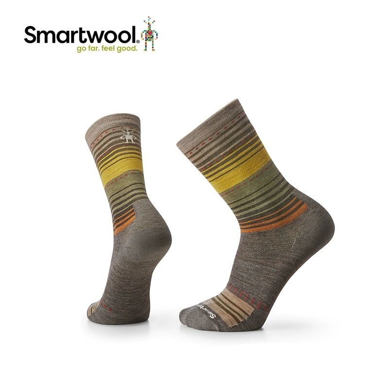 Smartwool Everyday Stitch中筒Crew美国产超薄条纹美利奴羊毛袜-封面