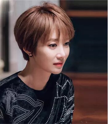 她很漂亮高俊熙同款假发女短发空气刘海短直发bobo头蓬松假发套