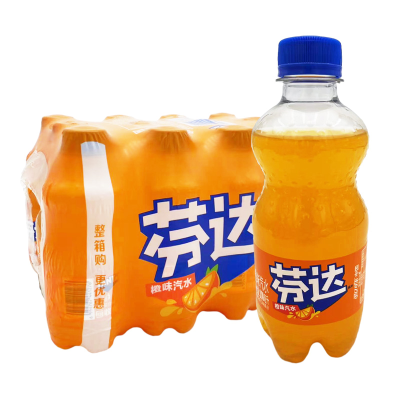 可口可乐含糖芬达饮料300ml*12瓶橙汁橙味迷你碳酸饮料小瓶装整箱-封面