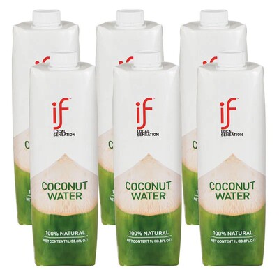 if椰子水泰国进口100%椰汁水nfc椰青水1L*12瓶果汁饮料 整箱