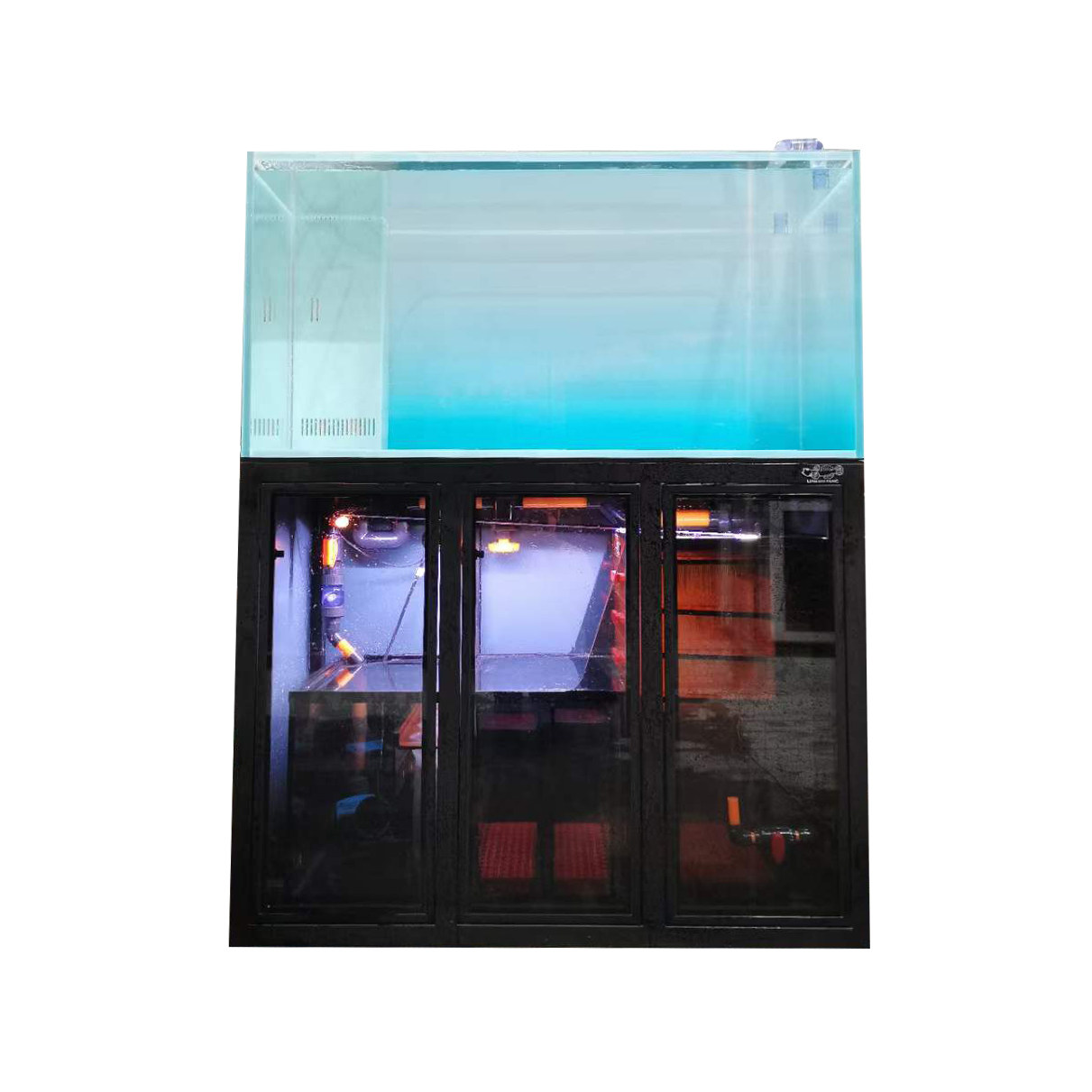 120-60-60直角溢流 一体拉筋南美缸水切一体满仓底滤支持鱼缸定制