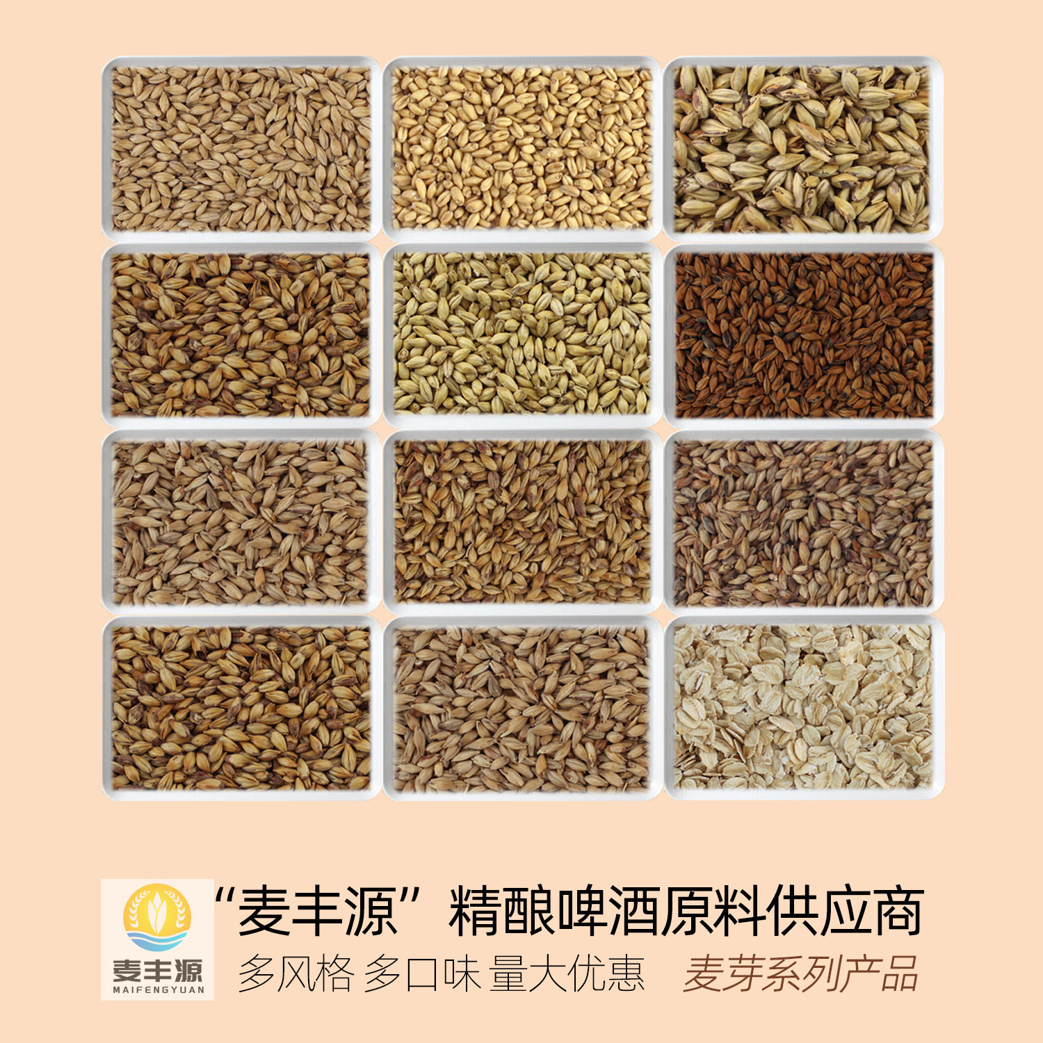 澳麦芽基础大麦芽小麦芽慕尼黑麦芽艾尔麦芽黑麦芽精酿啤酒原料