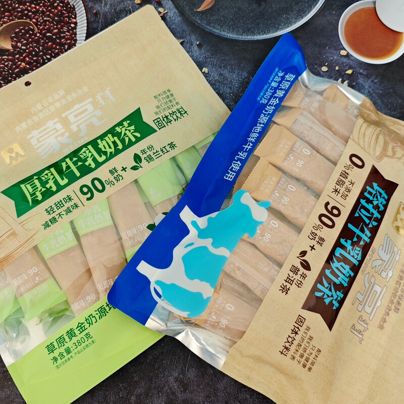 蒙亮塔拉牛乳奶茶380克蒙古奶茶冲饮早餐伴侣独立包咸奶茶甜奶茶图片
