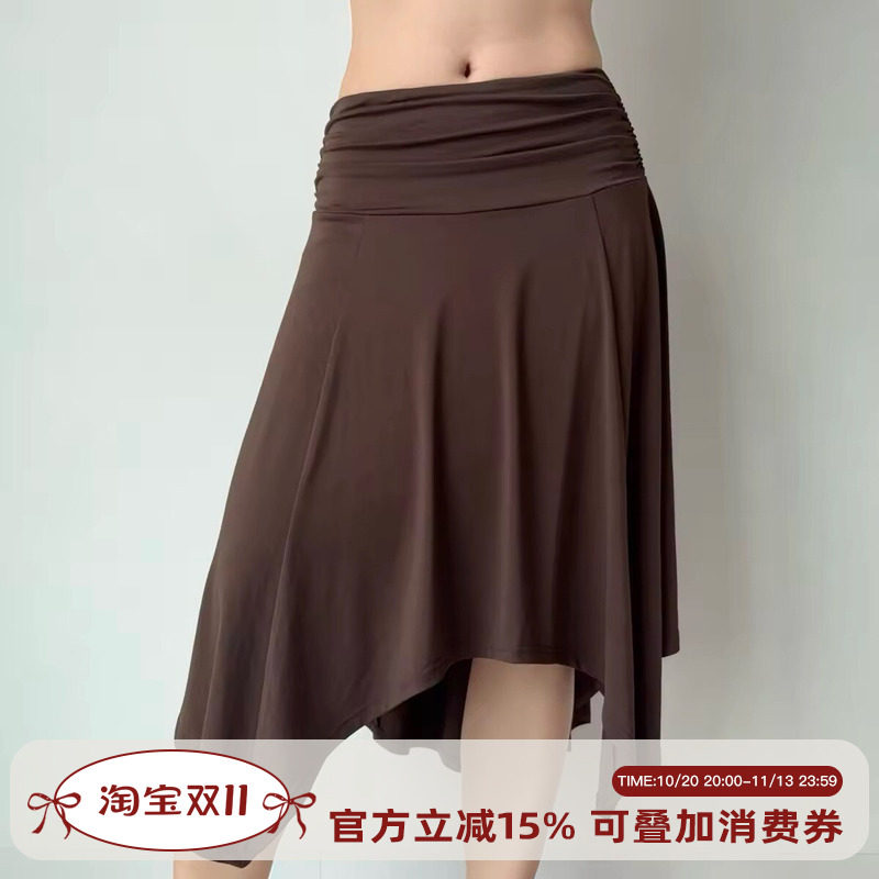 Go Girl Go 自制欧美风设计感不规则半身裙女中长款A字裙垂坠感