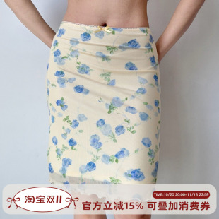 Go Girl Go 自制欧美风撞色印花网纱半身裙女夏季修身包臀裙中裙