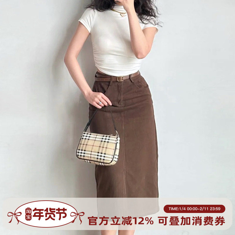 Go Girl Go 美式复古前开叉高腰显瘦直筒牛仔半身裙女中长款,女装/女士精品,半身裙,淘宝优惠券,粉丝福利购,淘宝优惠卷