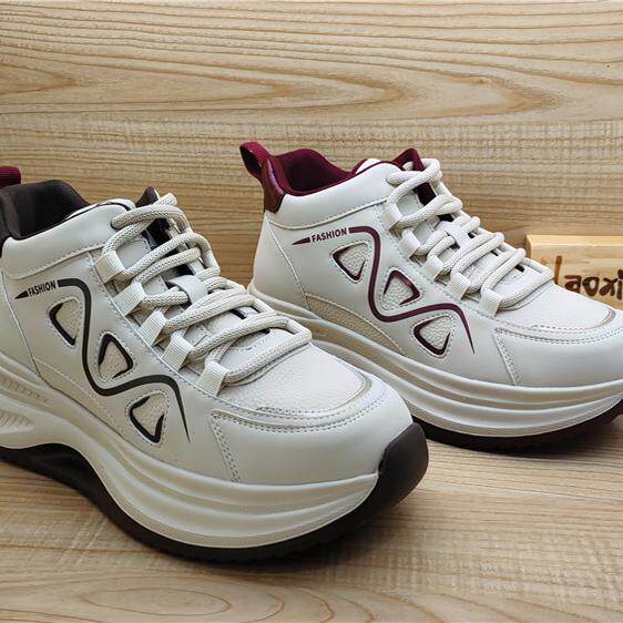 2024豪行秋冬款专柜正品真皮休闲舒适厚底高帮运动女单鞋24495561