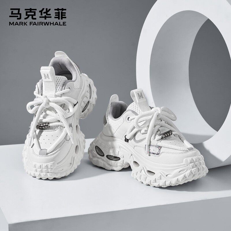 马克华菲2026新款潮男士厚底老爹鞋男款春季增高休闲运动鞋子男鞋