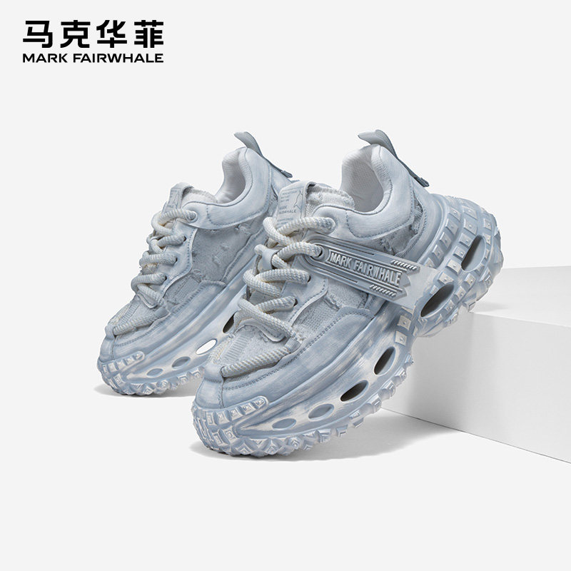 马克华菲蓝色阿尔卑斯厚底老爹鞋女鞋秋季运动鞋2025新款休闲鞋子