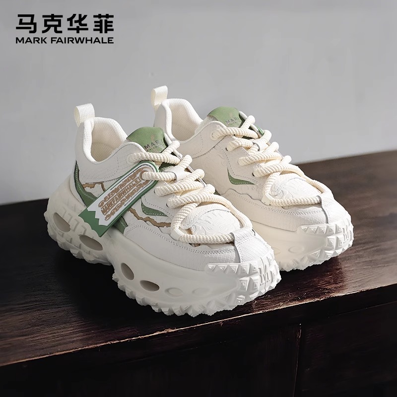 马克华菲男鞋老爹鞋2025夏季新款厚底增高轮胎男士运动休闲潮鞋子