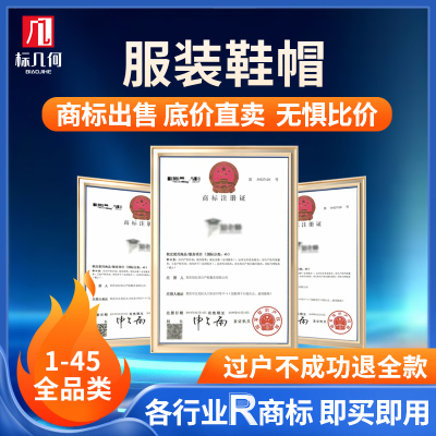 标几何服饰鞋帽袜子皮带围巾手套领带商标出售交易授权转让R标