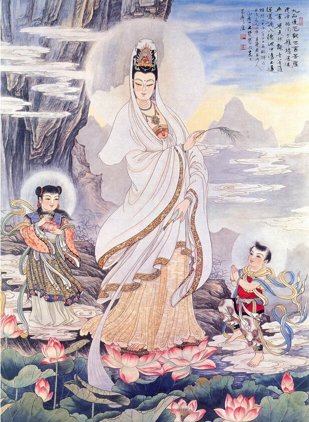 1000成人木质拼图定制500家居玄关装饰画佛教佛像菩萨 送子观音