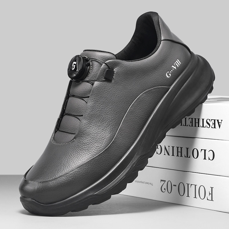 G'VILL贵之步大码通勤黑色公务鞋工作鞋轻便增高男鞋休闲商务皮鞋