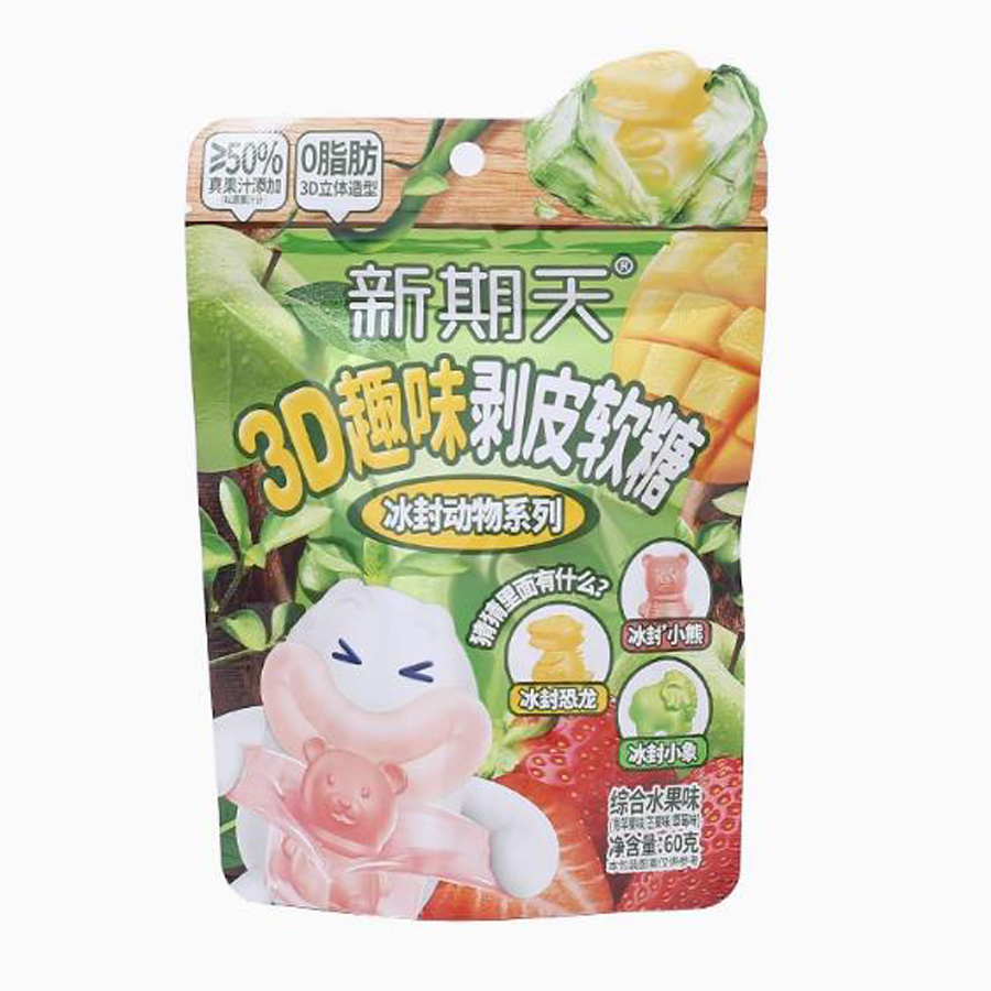 【临期处理】 新期天3D趣味剥皮软糖棒棒软糖60g儿童糖果休闲零食