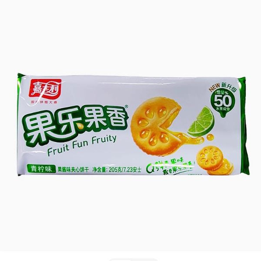 【临期处理】嘉士利果乐果香果酱味夹心饼干205g袋装草莓凤梨青柠