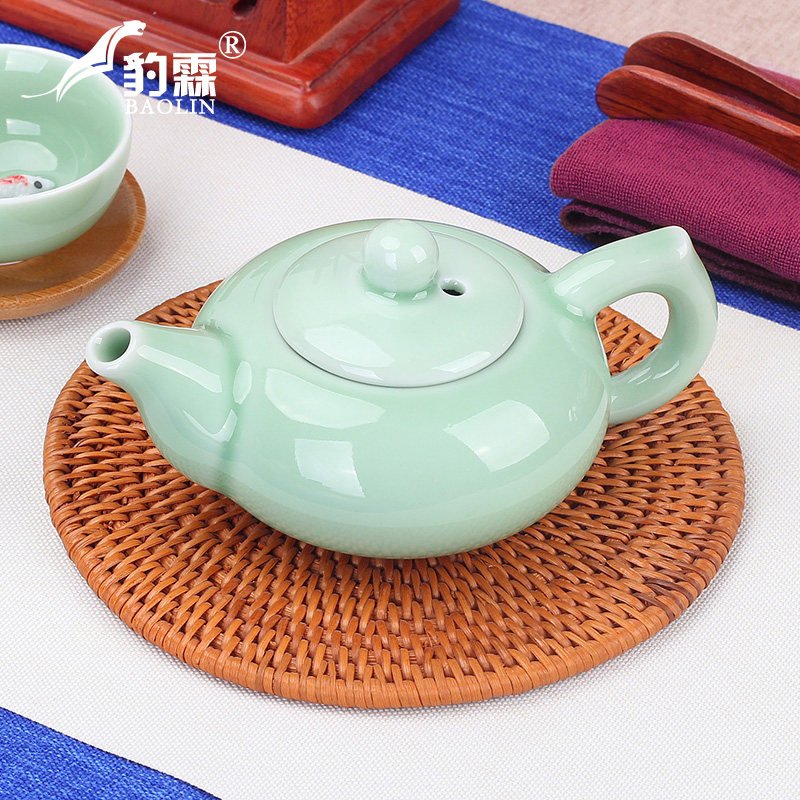 青瓷茶具玻璃水壶泡茶壶套装家用陶瓷单壶花小冲茶壶红茶杯泡茶器