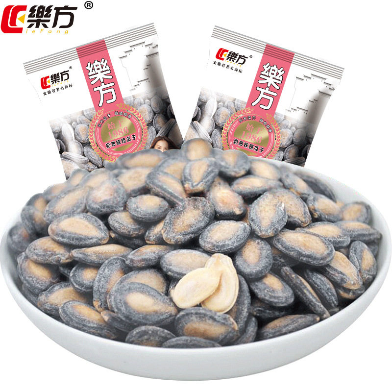 乐方奶油味西瓜子小包装500g 休闲零食坚果炒货黑瓜籽奶油味瓜子