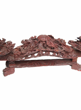 九龙如意吉祥摆件小叶红檀木雕刻