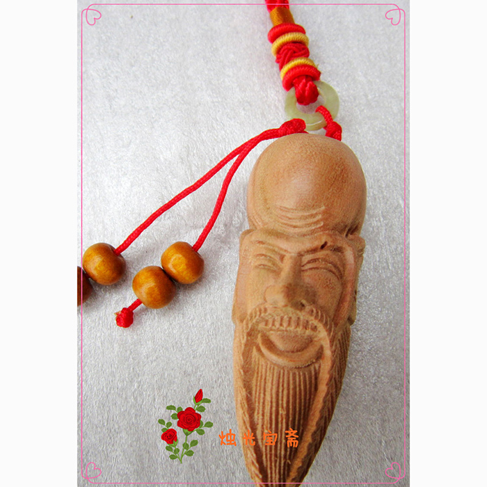 正宗肥城桃木雕刻老寿星吉祥手把件文玩把玩件 祝寿礼物 手工艺品