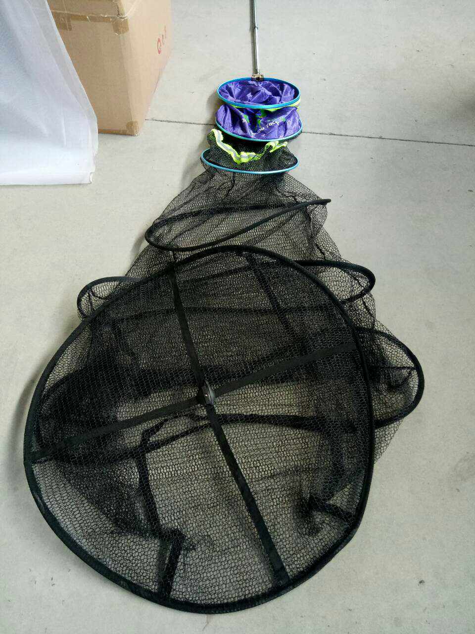 七奇钓具正品高档速干加厚圈筏钓鱼护大网眼涂胶渔护大肚胶丝网护