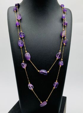 紫水晶锁骨链毛衣链手链时尚气质简约百搭女款日常通勤厂家