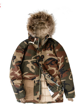 国棉壹厂重磅科鲁达白鹅绒羽绒服男女款户外冬季加厚防寒迷彩外套