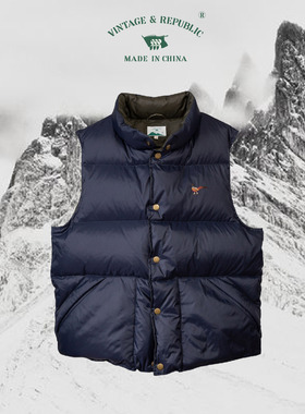 国棉壹厂90绒山鸡绣花白鹅绒羽绒马甲男女轻暖复古帕尼尼鹅绒马甲