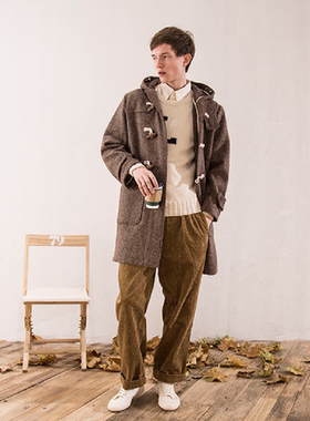 国棉壹厂全羊毛达尔夫大衣男女同款复古渔夫大衣秋冬加厚外套