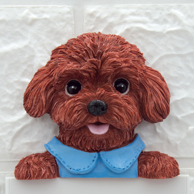 逼真泰迪宠物狗开关贴 灯保护套客厅3d立体墙壁贴纸插座装饰