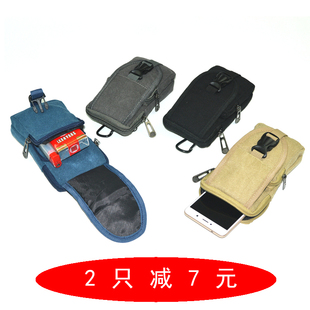 5.7寸6.5寸帆布手机腰包斜挎包男肩小包迷你休闲小挂包证件包烟包