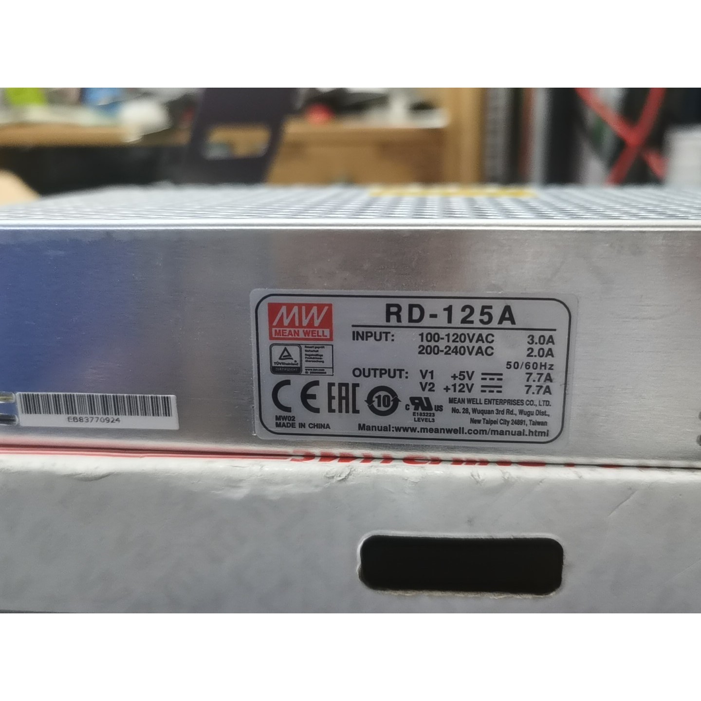 台湾明纬RD-125A双路输出开关电源,5V/7.7A+12议价产品