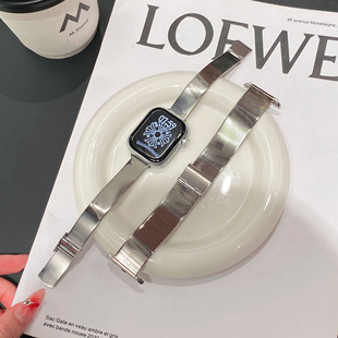 新款猫眼竹节不锈钢iwatchS11表带适用苹果手表s9applewatch10876