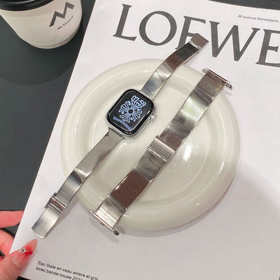 新款小香风猫眼竹节不锈钢手表带