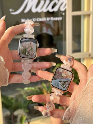 春夏心形树脂女轻盈表带