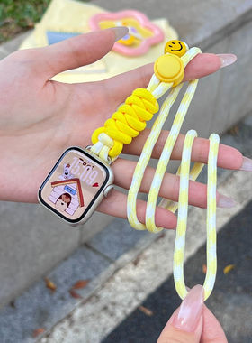 多巴胺彩色伞绳挂脖适用iwatchS11 ultra49mm苹果手表带5678910se