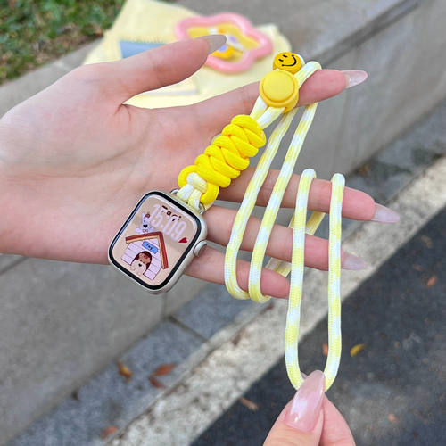 小清新多巴胺彩色伞绳挂脖手表带