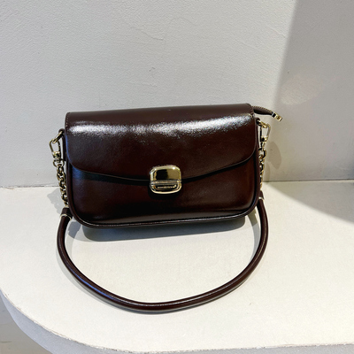 简约链条小方包金属扣腋下斜挎包