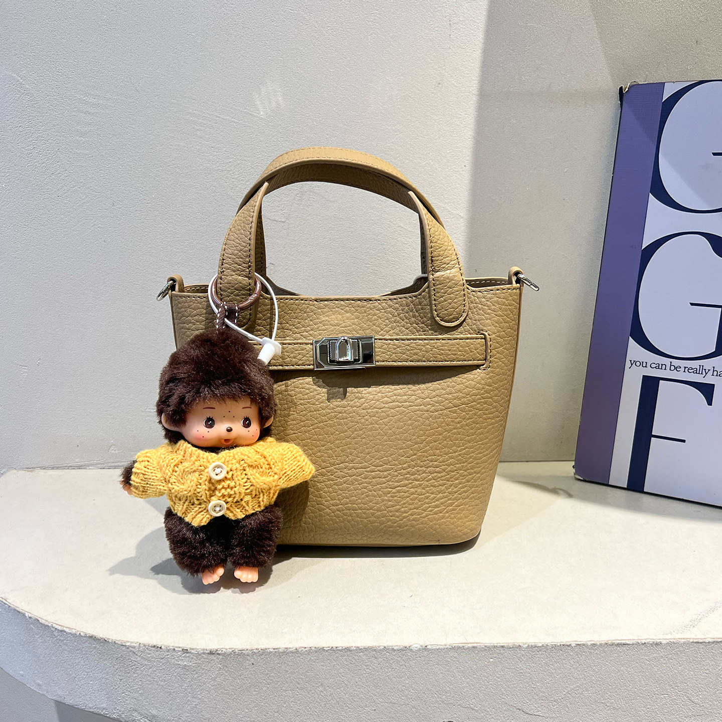 保黛名媛2026早春新款荔枝纹软皮菜篮子包锁扣手提包女百搭斜挎包,箱包皮具/热销女包/男包,通用款女包,淘宝优惠券,粉丝福利购,淘宝优惠卷