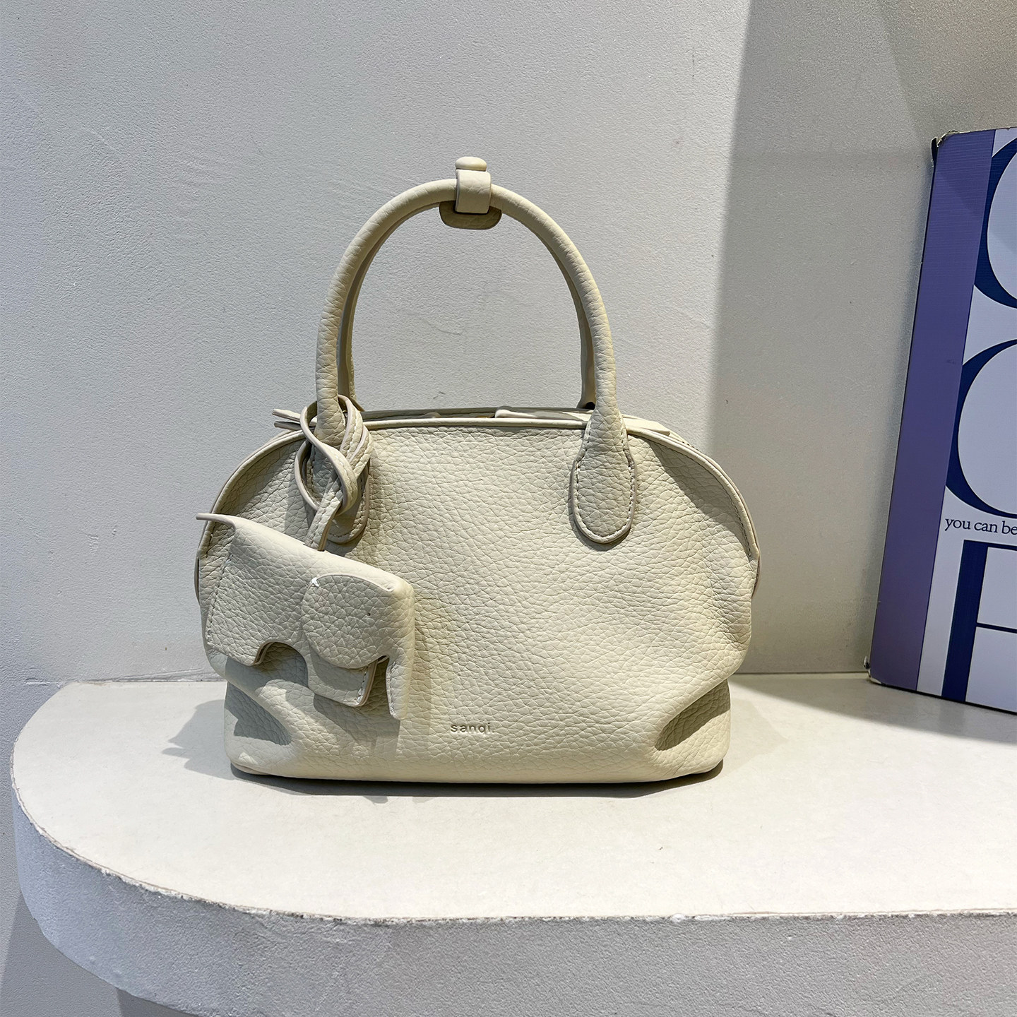 小叁七小众设计手提贝壳包荔枝纹保龄球包女包2026新款时尚斜挎包,箱包皮具/热销女包/男包,通用款女包,淘宝优惠券,粉丝福利购,淘宝优惠卷