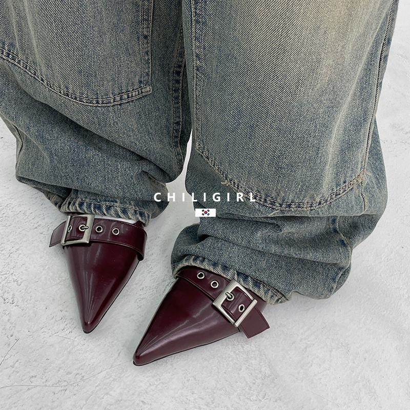 CHILIGIRL高跟拖鞋女外穿穆勒鞋