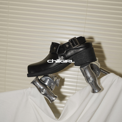 CHILIGIRL方头拖鞋女外穿方跟