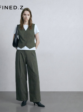 Defined.Z/ZD [茧序] 26春 老钱风套装斜纹V领短款修身气质马甲