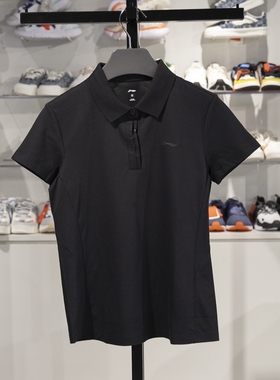 李宁短袖POLO衫2023夏季女子健身系列舒适透气休闲T恤APLT034