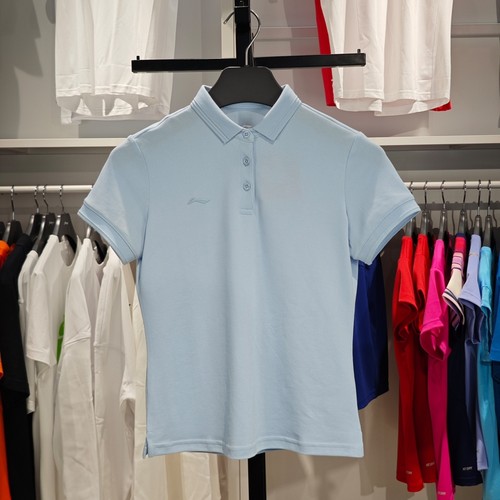 李宁短袖POLO衫女士2024夏季商务休闲舒适透气翻领T恤APLU198