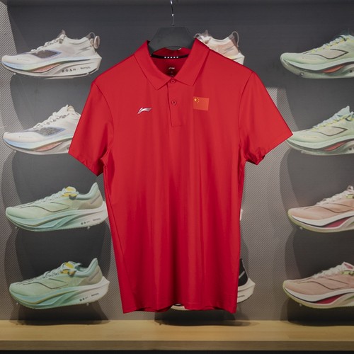 李宁短袖POLO衫男子2024赞助中国代表团国家队速干翻领T恤APLU075